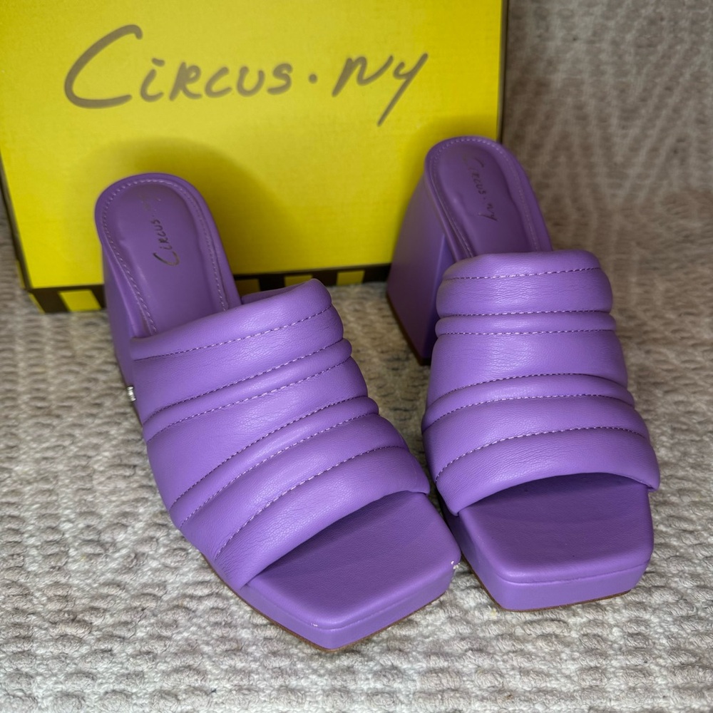 Circus by Sam Edelman Lavender Purple Quilted Block Heel Sandals